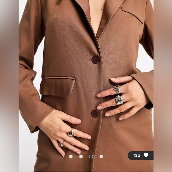 Heartbreak single breasted blazer in camel - Picture 3 of 4